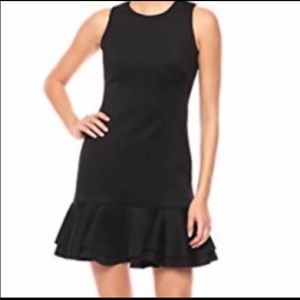 Vince Camuto Scuba Mini Shift Dress w/ Ruffle